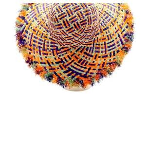 NEW SHEBOBO women's kat straw sun hat in turquoise multi